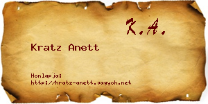Kratz Anett névjegykártya
